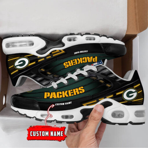 Personalized Green Bay Packers Black And Team Color Stripes Black Shoes Air Cushion Sneakers 1 Personalized Green Bay Packers Black And Team Color Stripes Black Shoes Air Cushion Sneakers