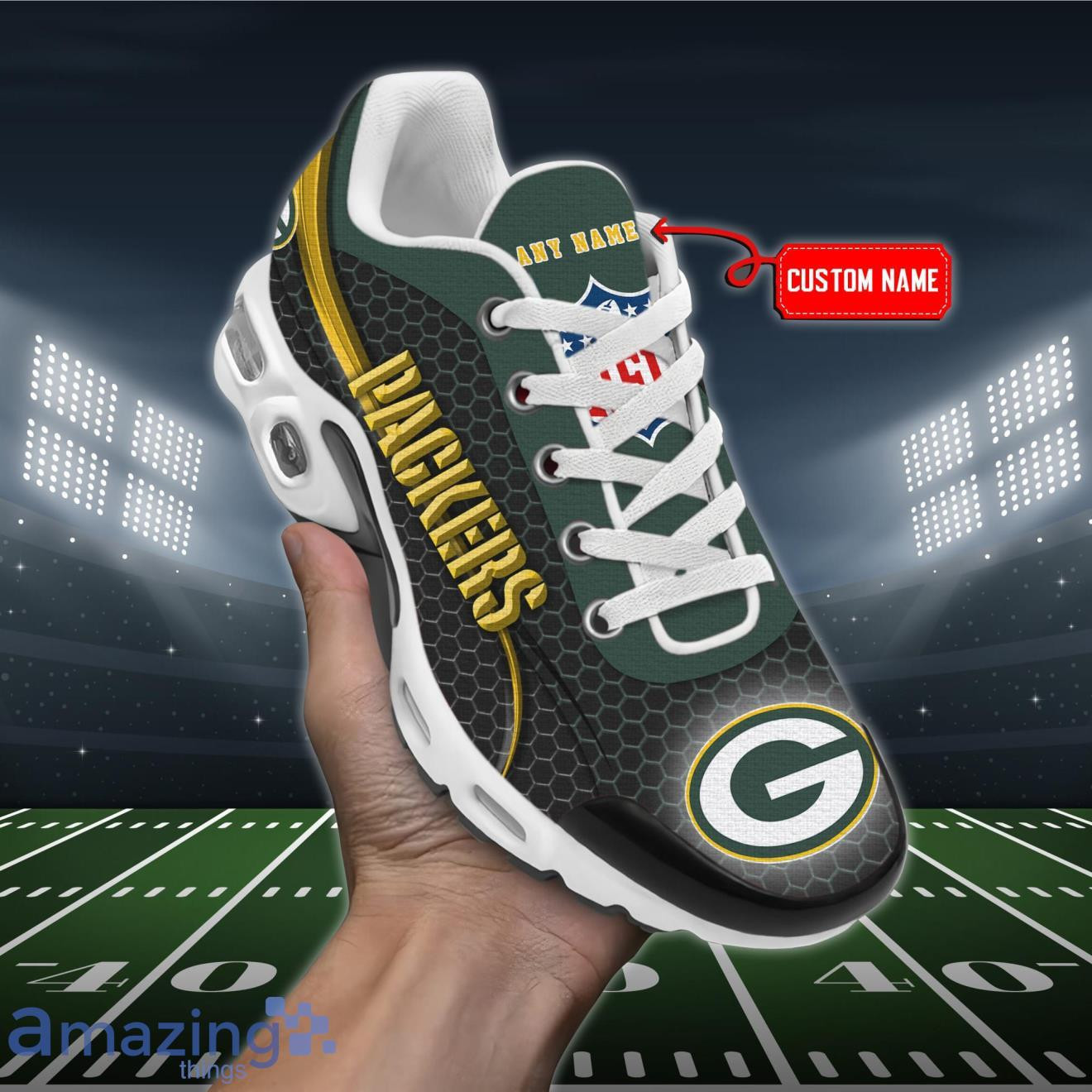 Personalized Green Bay Packersteam Logo Hexagon Pattern Team Color Air Max Shoes Air Cushion Sneakers 1 Personalized Green Bay Packersteam Logo Hexagon Pattern Team Color Air Max Shoes Air Cushion Sneakers