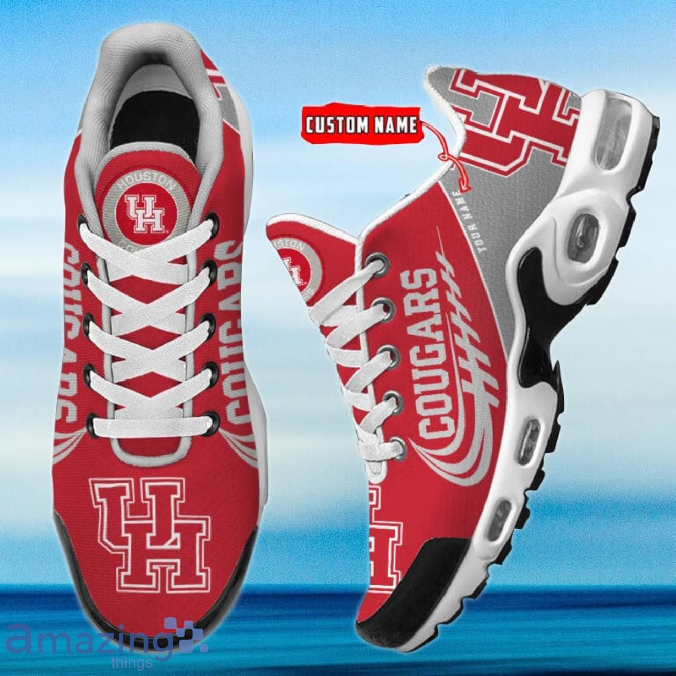 Personalized Houston Cougars Team Logo And Color Air Max Shoes Air Cushion Sneakers 1 Personalized Houston Cougars Team Logo And Color Air Max Shoes Air Cushion Sneakers