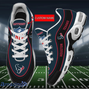 Personalized Houston Texans Team Logo Team Name On Black Air Max Shoes Air Cushion Sneakers