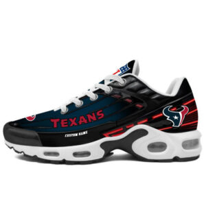 Personalized Houston Texansblack And Team Color Stripes Black Air Max Shoes Air Cushion Sneakers