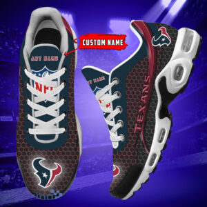 Personalized Houston Texansteam Logo Hexagon Pattern Team Color Air Max Shoes Air Cushion Sneakers