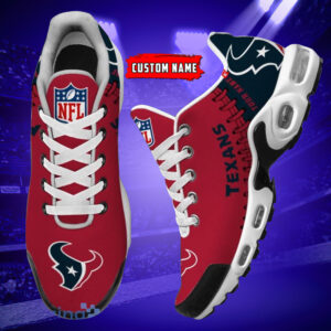 Personalized Houston Texansteam Logo Rugby Ball Pattern Air Max Shoes Air Cushion Sneakers