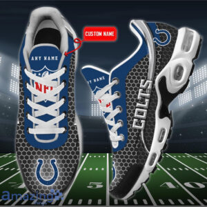 Personalized Indianapolis Colts Team Logo Hexagon Pattern Team Color Air Max Shoes Air Cushion Sneakers