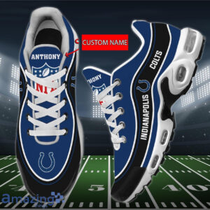 Personalized Indianapolis Colts Team Logo Team Name On Black Shoes Air Cushion Sneakers