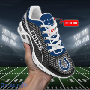 Personalized Indianapolis Coltsteam Logo Hexagon Pattern Team Color Air Max Shoes Air Cushion Sneakers