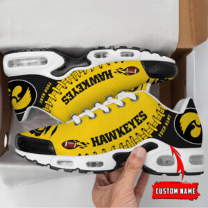 Personalized Iowa Hawkeyes Team Logo Rugby Ball Pattern Air Max Shoes Air Cushion Sneakers