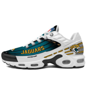 Personalized Jacksonville Jaguarsblack And Team Color Stripes White Air Max Shoes Air Cushion Sneakers