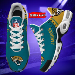 Personalized Jacksonville Jaguarsteam Logo Rugby Ball Pattern Air Max Shoes Air Cushion Sneakers