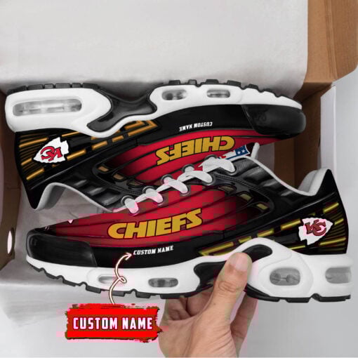 Personalized Kansas City Chiefs Black And Team Color Stripes Black Air Max Shoes Air Cushion Sneakers 1 Personalized Kansas City Chiefs Black And Team Color Stripes Black Air Max Shoes Air Cushion Sneakers