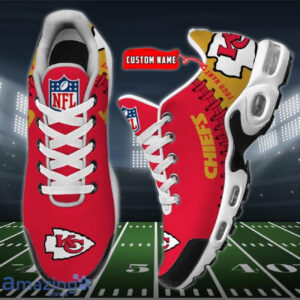 Personalized Kansas City Chiefs Team Logo Rugby Ball Pattern Shoes Air Cushion Sneakers