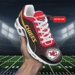 Personalized Kansas City Chiefsteam Logo Hexagon Pattern Team Color Air Max Shoes Air Cushion Sneakers