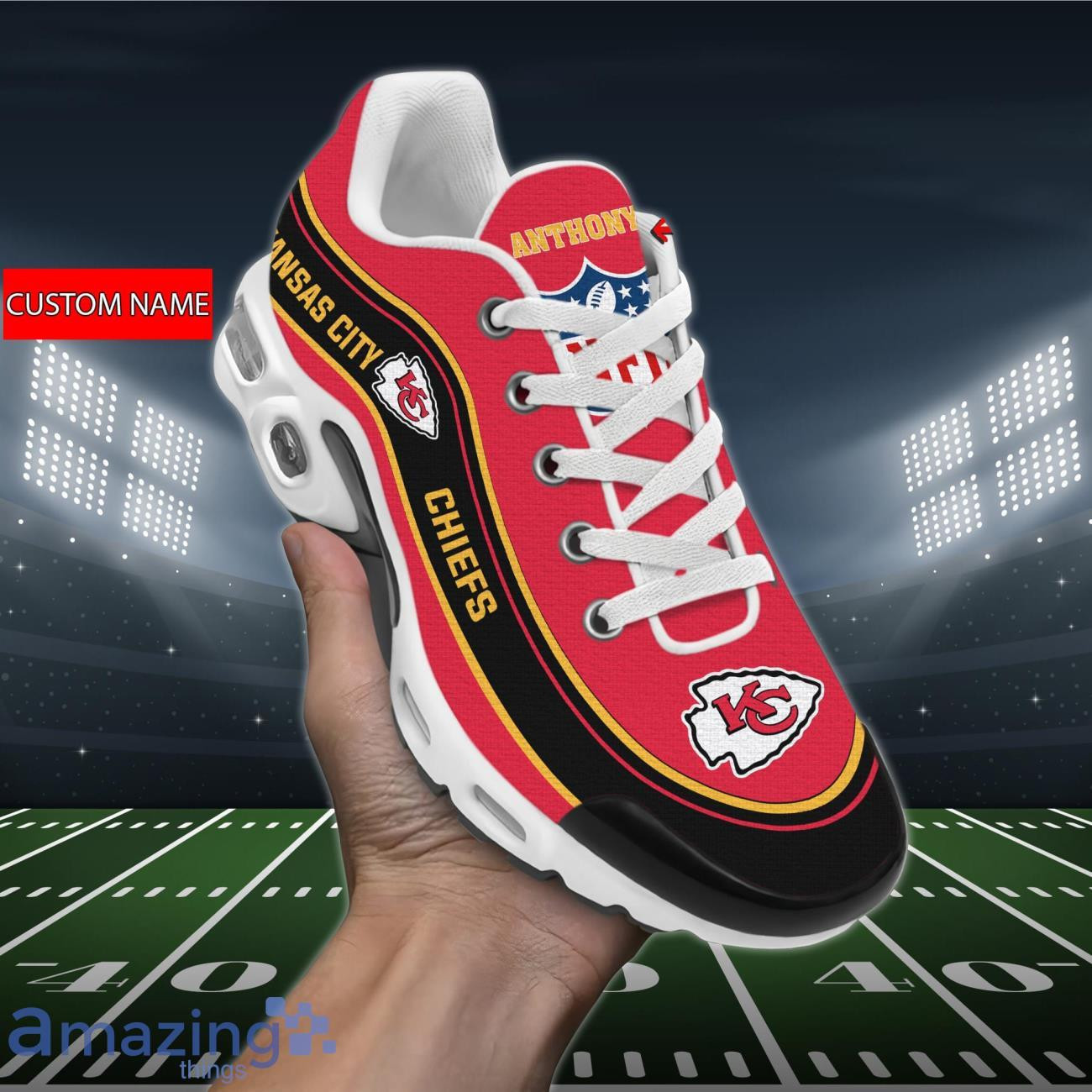 Personalized Kansas City Chiefsteam Logo Team Name On Black Air Max Shoes Air Cushion Sneakers 1 Personalized Kansas City Chiefsteam Logo Team Name On Black Air Max Shoes Air Cushion Sneakers