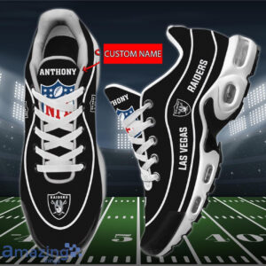 Personalized Las Vegas Raiders Team Logo Team Name On Black Air Max Shoes Air Cushion Sneakers