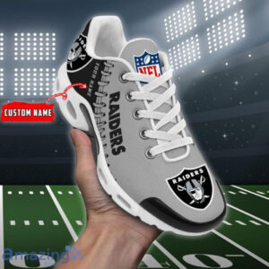 Personalized Las Vegas Raidersteam Logo Rugby Ball Pattern Air Max Shoes Air Cushion Sneakers
