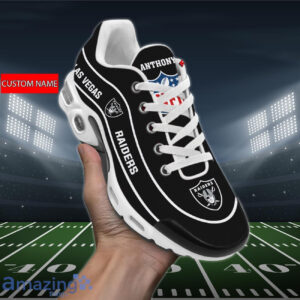 Personalized Las Vegas Raidersteam Logo Team Name On Black Air Max Shoes Air Cushion Sneakers