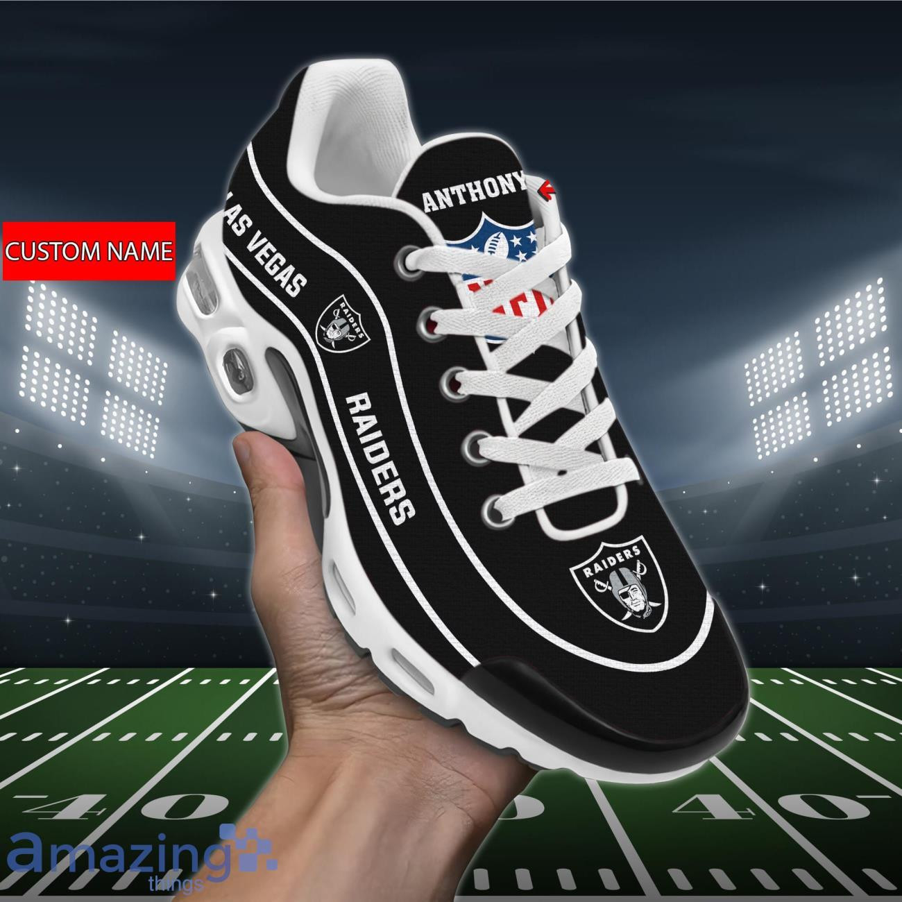 Personalized Las Vegas Raidersteam Logo Team Name On Black Air Max Shoes Air Cushion Sneakers 1 Personalized Las Vegas Raidersteam Logo Team Name On Black Air Max Shoes Air Cushion Sneakers