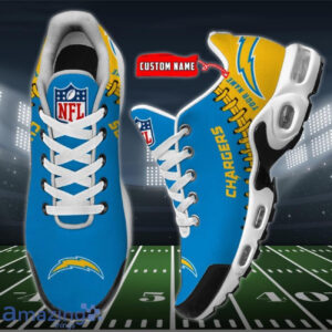 Personalized Los Angeles Chargers Team Logo Rugby Ball Pattern Air Max Shoes Air Cushion Sneakers