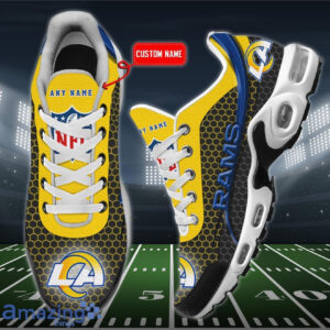 Personalized Los Angeles Rams Team Logo Hexagon Pattern Team Color Air Max Shoes Air Cushion Sneakers