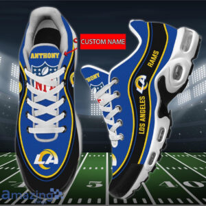 Personalized Los Angeles Rams Team Logo Team Name On Black Shoes Air Cushion Sneakers