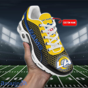 Personalized Los Angeles Ramsteam Logo Hexagon Pattern Team Color Air Max Shoes Air Cushion Sneakers