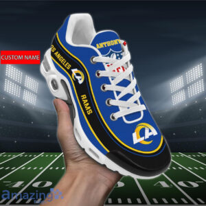 Personalized Los Angeles Ramsteam Logo Team Name On Black Air Max Shoes Air Cushion Sneakers
