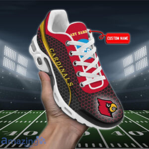 Personalized Louisville Cardinals Team Logo Hexagon Pattern Team Color Air Max Shoes Air Cushion Sneakers
