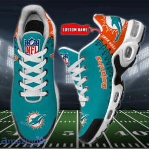 Personalized Miami Dolphins Team Logo Rugby Ball Pattern Air Max Shoes Air Cushion Sneakers