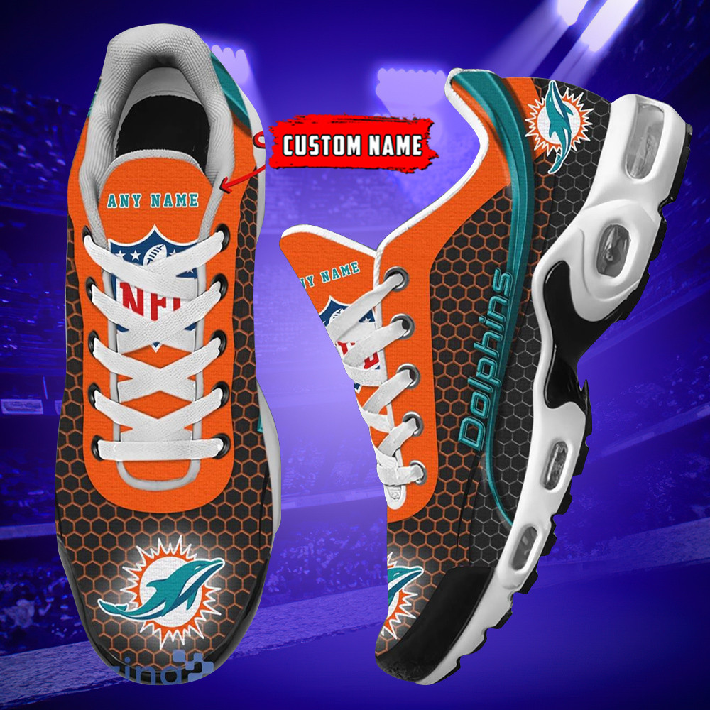 Personalized Miami Dolphinsteam Logo Hexagon Pattern Team Color Air Max Shoes Air Cushion Sneakers 1 Personalized Miami Dolphinsteam Logo Hexagon Pattern Team Color Air Max Shoes Air Cushion Sneakers