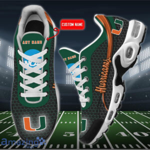 Personalized Miami Hurricanes Team Logo Hexagon Pattern Team Color Air Max Shoes Air Cushion Sneakers