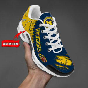 Personalized Michigan Wolverines Team Logo Pattern Air Max Shoes Air Cushion Sneakers