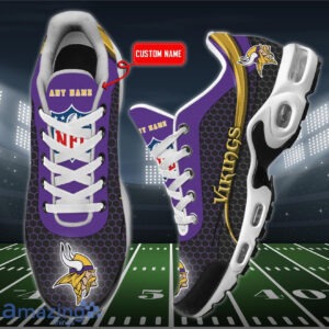 Personalized Minnesota Vikings Team Logo Hexagon Pattern Team Color Shoes Air Cushion Sneakers