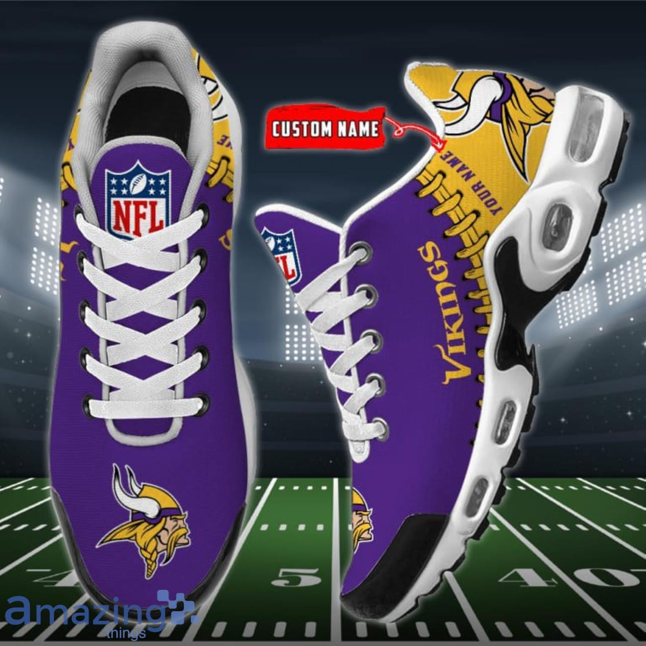 Personalized Minnesota Vikings Team Logo Rugby Ball Pattern Shoes Air Cushion Sneakers 1 Personalized Minnesota Vikings Team Logo Rugby Ball Pattern Shoes Air Cushion Sneakers