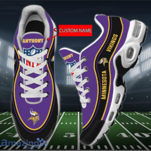 Personalized Minnesota Vikings Team Logo Team Name On Black Shoes Air Cushion Sneakers
