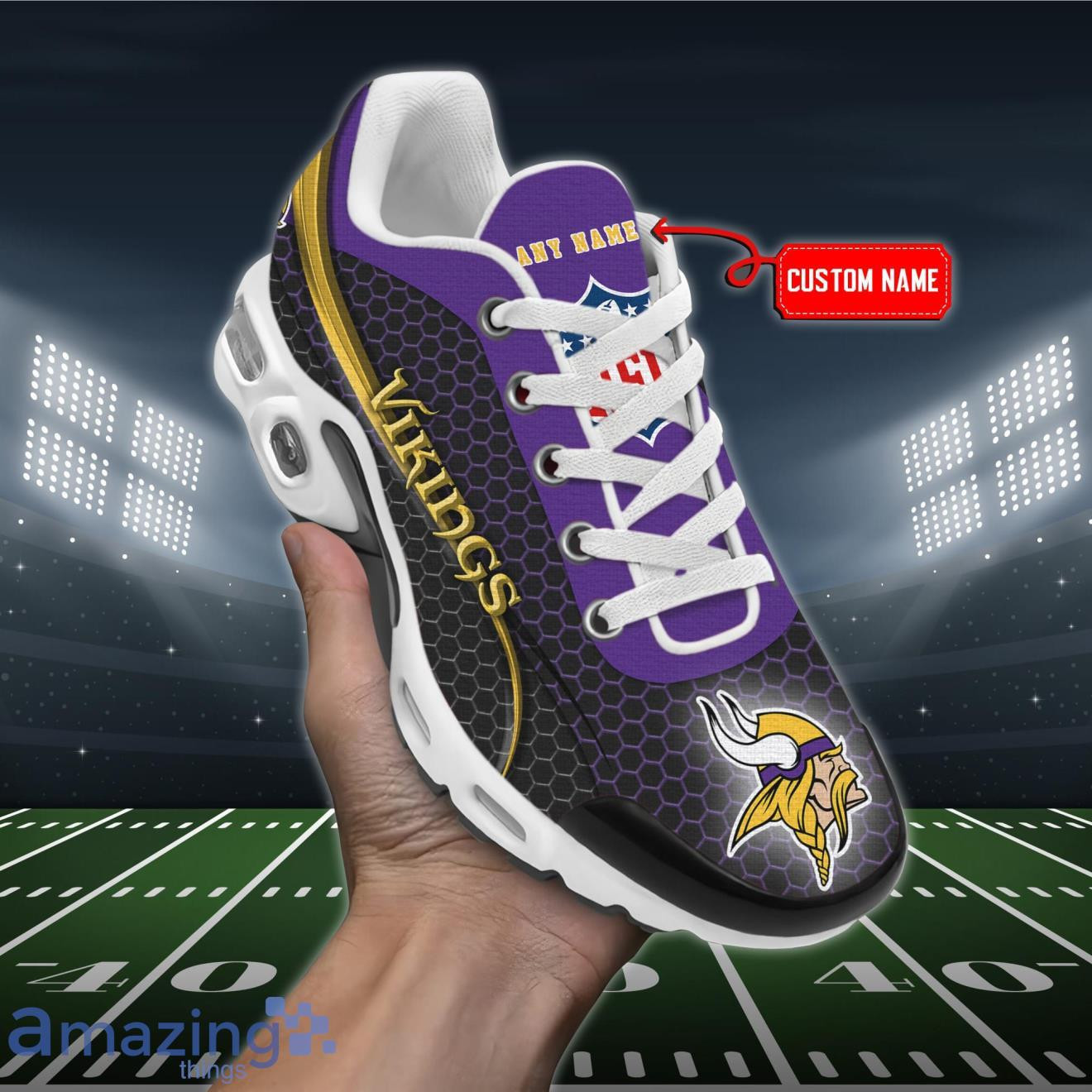 Personalized Minnesota Vikingsteam Logo Hexagon Pattern Team Color Air Max Shoes Air Cushion Sneakers 1 Personalized Minnesota Vikingsteam Logo Hexagon Pattern Team Color Air Max Shoes Air Cushion Sneakers
