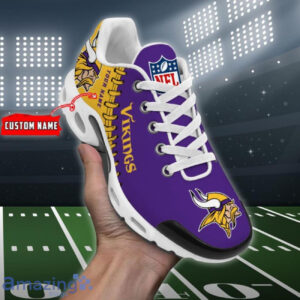 Personalized Minnesota Vikingsteam Logo Rugby Ball Pattern Air Max Shoes Air Cushion Sneakers