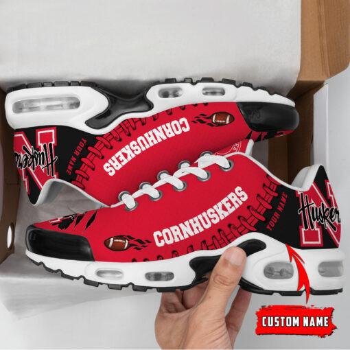 Personalized Nebraska Cornhuskers Team Logo Rugby Ball Pattern Shoes Air Cushion Sneakers 1 Personalized Nebraska Cornhuskers Team Logo Rugby Ball Pattern Shoes Air Cushion Sneakers