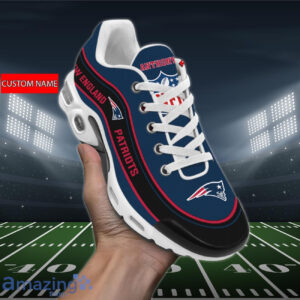 Personalized New England Patriotsteam Logo Team Name On Black Air Max Shoes Air Cushion Sneakers