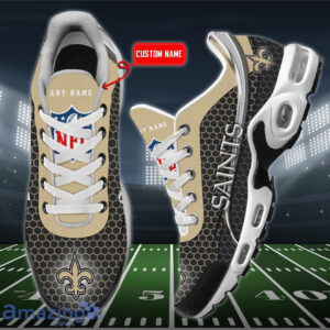 Personalized New Orleans Saints Team Logo Hexagon Pattern Team Color Shoes Air Cushion Sneakers