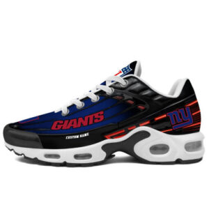 Personalized New York Giantsblack And Team Color Stripes Black Air Max Shoes Air Cushion Sneakers