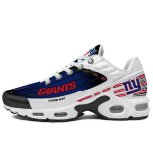 Personalized New York Giantsblack And Team Color Stripes White Air Max Shoes Air Cushion Sneakers