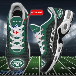 Personalized New York Jets Team Logo Hexagon Pattern Team Color Air Max Shoes Air Cushion Sneakers