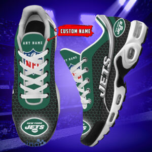 Personalized New York Jetsteam Logo Hexagon Pattern Team Color Air Max Shoes Air Cushion Sneakers