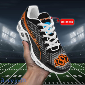 Personalized Oklahoma State Cowboys Team Logo Hexagon Pattern Team Color Air Max Shoes Air Cushion Sneakers