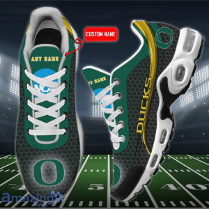 Personalized Oregon Ducks Team Logo Hexagon Pattern Team Color Shoes Air Cushion Sneakers