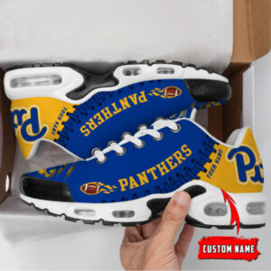Personalized Pittsburgh Panthers Team Logo Rugby Ball Pattern Air Max Shoes Air Cushion Sneakers