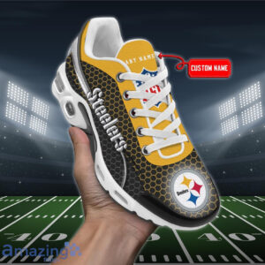 Personalized Pittsburgh Steelersteam Logo Hexagon Pattern Team Color Air Max Shoes Air Cushion Sneakers