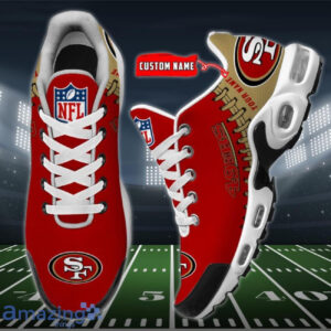 Personalized San Francisco 49ers Team Logo Rugby Ball Pattern Shoes Air Cushion Sneakers