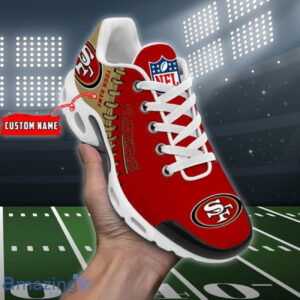 Personalized San Francisco 49ersteam Logo Rugby Ball Pattern Air Max Shoes Air Cushion Sneakers
