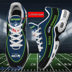 Personalized Seattle Seahawks Team Logo Team Name On Black Shoes Air Cushion Sneakers